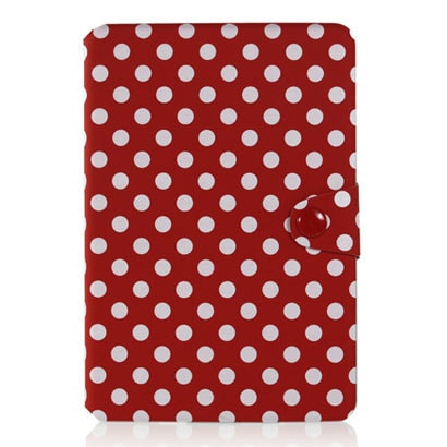iPad mini PUレザーケース ドット柄 レッド/ホワイト J-04227-5