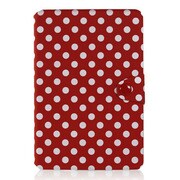 iPad mini PUレザーケース ドット柄 レッド/ホワイト J-04227-5