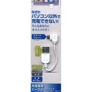 スマートフォン充電専用ケーブル L字 10cm ホワイト RBHE107