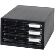 レターケース 浅型3段 ブラック LC-103A BK