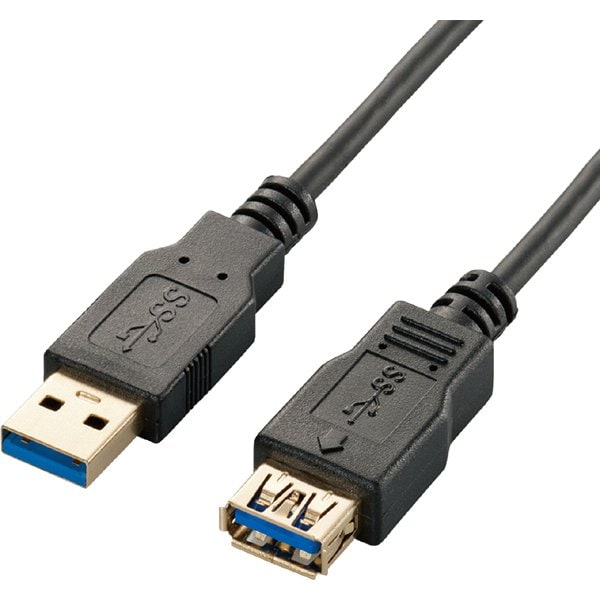 極細USB3.0延長ケーブル(A-A) 1.0m ブラック USB3-EX10BK