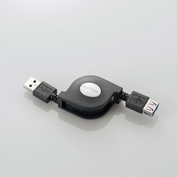 巻き取りUSB3.0延長ケーブル(A-A) 0.7m ブラック USB3-RLEA07BK