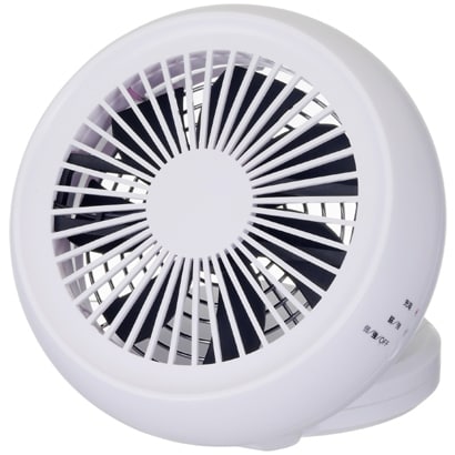 充電式 コンパクトデスク扇風機　ホワイト　4電源対応　 NPM-1083B(WH)