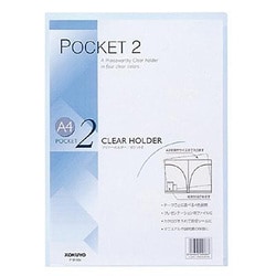 クリヤーホルダー｢ポケット2｣PP A4 透明 フ-T755T