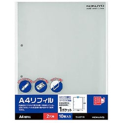 クリヤーブック A4リフィル A4縦 2穴 10枚入 ラ-A21N
