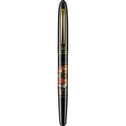 くれ竹手紙ぺん 蒔絵物語 扇面 黒 ER186-110