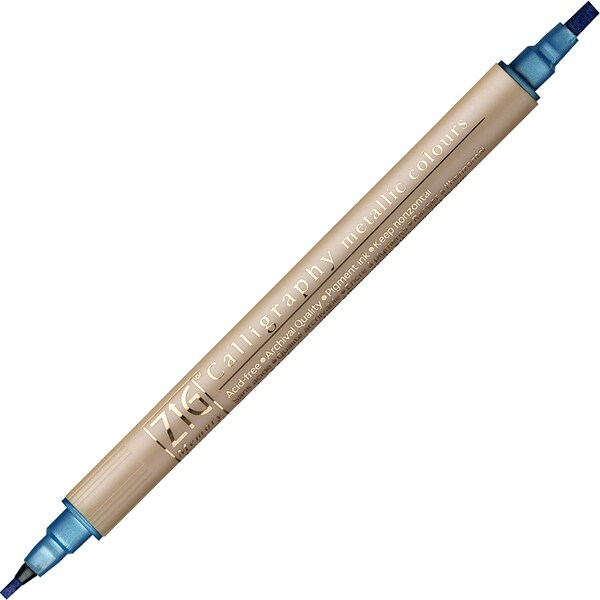 ZIG メモリーシステム カリグラフィー メタリックカラーズ 3.5mm/2.0mm ブルー MS-8400-125