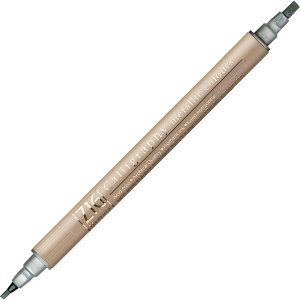 ZIG メモリーシステム カリグラフィー メタリックカラーズ 3.5mm/2.0mm シルバー MS-8400-102