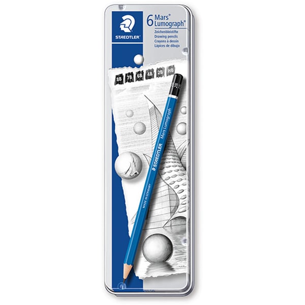 ルモグラフ製図用高級鉛筆 6硬度セット（8B、7B、6B、4B、2B、HB） 100 G6