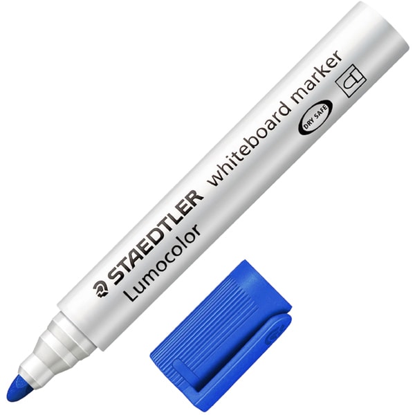 ルモカラー ホワイトボードマーカー 中字丸芯 2mm ブルー 351-3