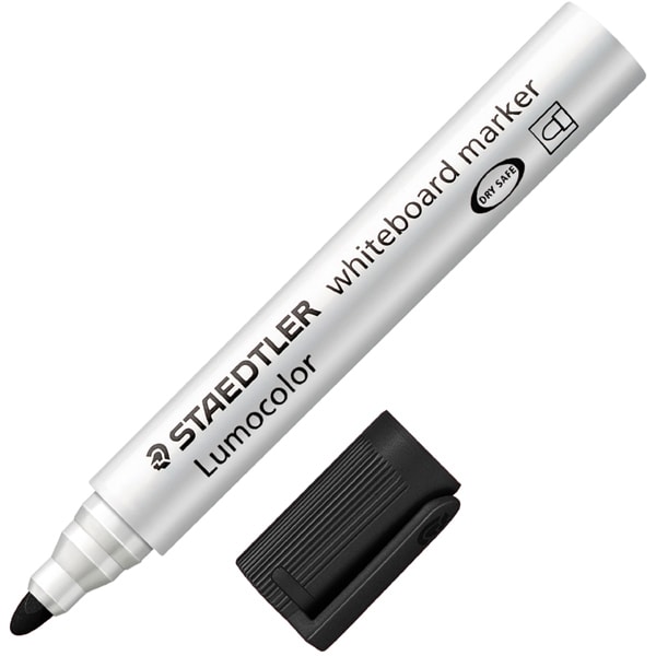 ルモカラー ホワイトボードマーカー 中字丸芯 2mm ブラック 351-9