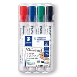 ルモカラー ホワイトボードマーカー 中字丸芯 2mm 4色セット 351 WP4