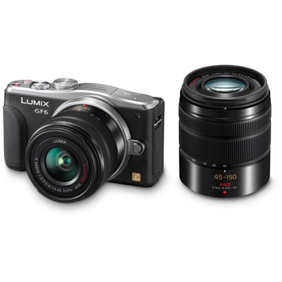 DMC-GF6W-K [LUMIX(ルミックス) GF6 ダブルズームレンズキット ボディ＋標準ズーム「14-42mm/F3.5-5.6 II」＋望遠ズーム「45-150mm/F4.0-5.6」 ブラック]