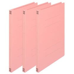 エコノミー フラットファイル 3冊パック A4-S ピンク NO.021E-3P PK
