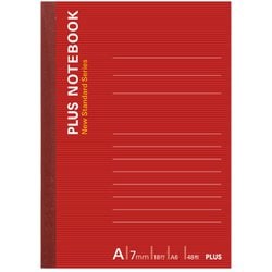 PLUS NOTEBOOK（ノートブック） A6 A罫7mm 48枚 レッド NO-405AS
