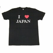 Tシャツ黒 162 I LOVE JAPAN  LL