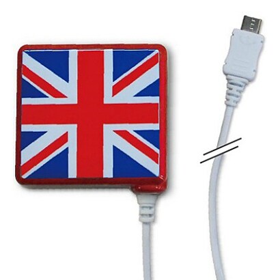 AC充電器MicroUSBコード有リ キュートキュー 国旗柄