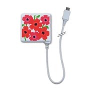 AC充電器MicroUSBコード有リ キュートキュー 花柄PK