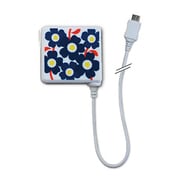 AC充電器MicroUSB/コード有リ キュートキュー 花柄BL