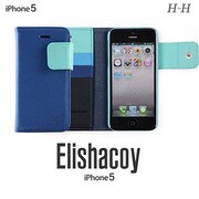 IPHONE5 Elishacoy wallet ツートンブルー [iPhone5カバー]