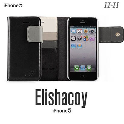 IPHONE5 Elishacoy wallet ツートンブラック [iPhone5カバー]