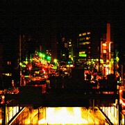 pho-0051 [壁掛けインテリアにファブリックパネル 夜景]