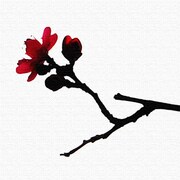 壁掛けインテリアにファブリックパネル 花 pho-0054
