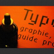 オレンジカラー、タイポグラフのインテリアパネル typ-0009