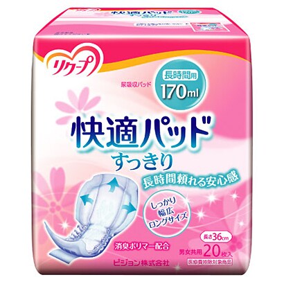 快適パッドすっきり（長時間用） 男女共用 [吸収量170ml 20枚入]