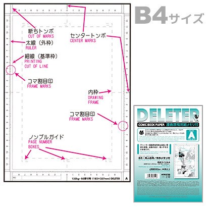 1 1034 デリーター原稿用紙 B4メモリ付 Aタイプ 135kg プロ 投稿用