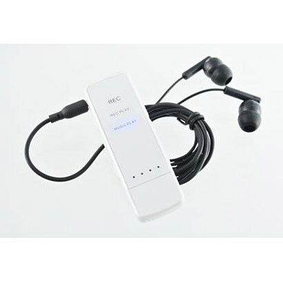 ICレコーダー&メモリー「イヤホン付メモリーボイスST」白 IC-U03W