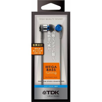 カナル型インナーイヤーヘッドホン MEGA BASSチューニング ブルー TH-PMEC300BL