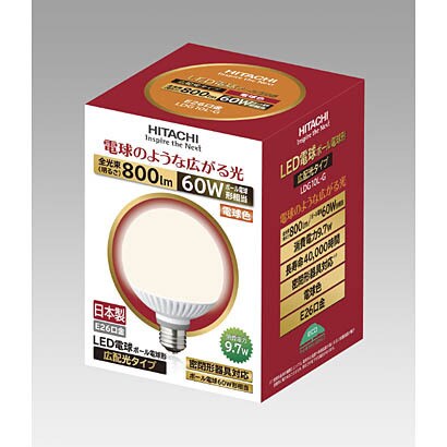 LED電球 E26口金 電球色 800lm 広配光タイプ LDG10L-G