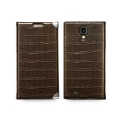 GALAXY S4 ダークBR プレステージ スクエアクロコダイアリー