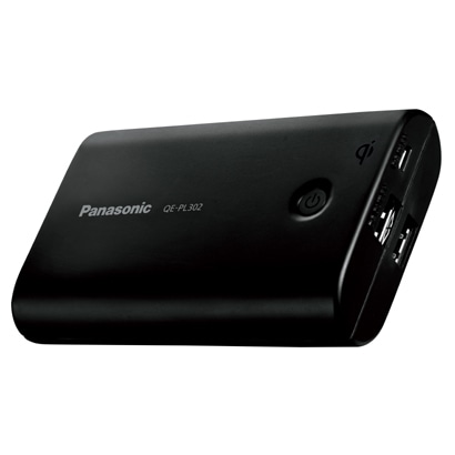 USBモバイル電源 8700mAh 無接点対応 QE-PL302-K