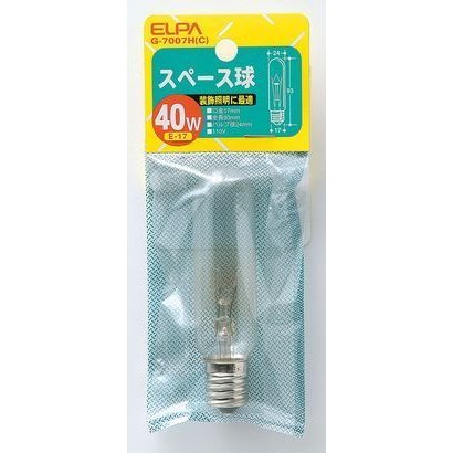 白熱電球 スペース球 E17口金 110V 40W形 24mm径 クリア G-7007H