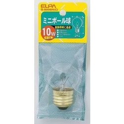 白熱電球 ミニボール球 E26口金 110V 10W形 40mm径 クリア G-8006H(C)