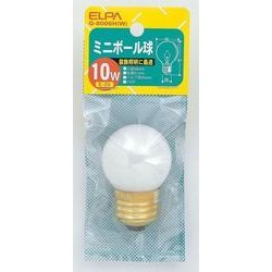 白熱電球 ミニボール球 E26口金 110V 10W形 40mm径 ホワイト G-8006H(W)