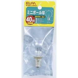 白熱電球 ミニボール球 E17口金 100～110V 40W形 40mm径 クリア G-8011H(C)