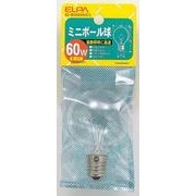 白熱電球 ミニボール球 E17口金 100~110V 60W形 50mm径 クリア G-805H(C)