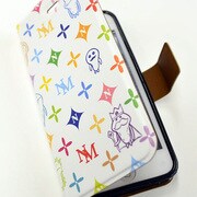 カスタムカバーiPhone5手帳型 [なめこモノグラム]