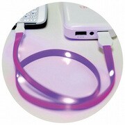 MicroUSB光るケーブルピンク MS-MU60-PI