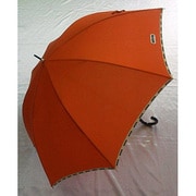 婦人無地ワッペン付傘 長傘 無地 60cm オレンジ [09001048]