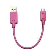スマートフォン用 USB typeA→microUSB 切り替えスイッチ付USBケーブル 20cm ピンク OWL-CBJD2（P）S-SP/U2