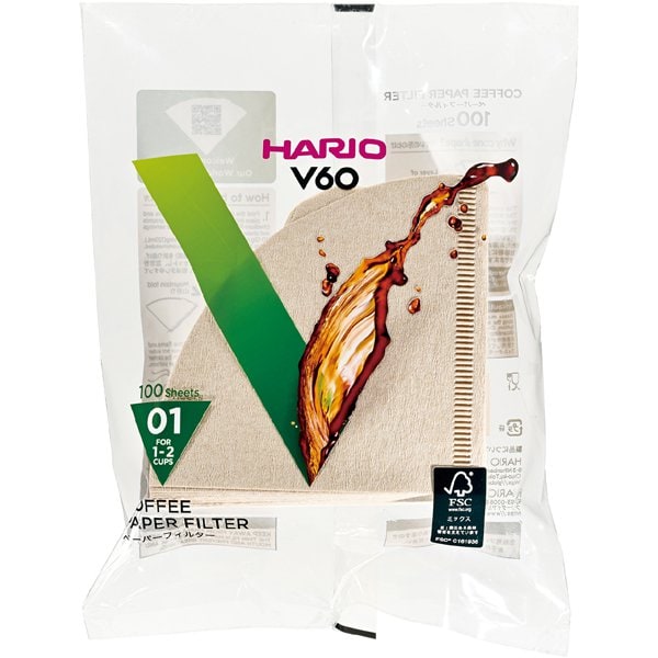 VCF-01-100M [V60用ペーパーフィルター 01M 100枚 茶]