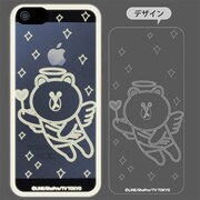 フラッシュフィルムiPhone5LINE ブラウン 天使