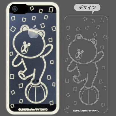 フラッシュフィルムiPhone5LINE ブラウン 玉乗り
