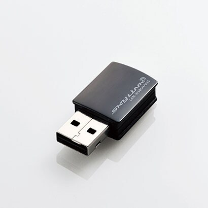 無線LANアダプタ 300Mbps 11n 小型 ブラック LAN-W300NU2SBE