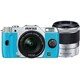 Q7 ダブルズームキット シルバー/アクア 008 [ボディ＋交換レンズ「PENTAX-02 STANDARD ZOOM」「PENTAX-06 TELEPHOTO ZOOM」]