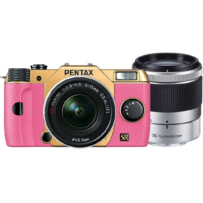 Q7 ダブルズームキット ゴールド/ピンク 074 [ボディ＋交換レンズ「PENTAX-02 STANDARD ZOOM」「PENTAX-06 TELEPHOTO ZOOM」]